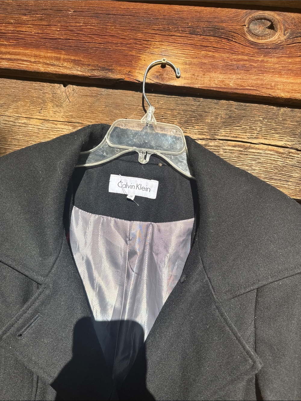 Calvin Klein 90s wool  blend fully lined jacket belted - Picture 2 of 4